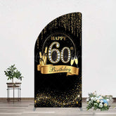 Lofaris Gold 60Th Birthday Women Half Moon Arch Backdrop